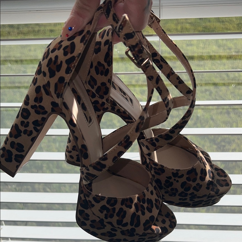 Forever 21 Leopard Print Block Heels